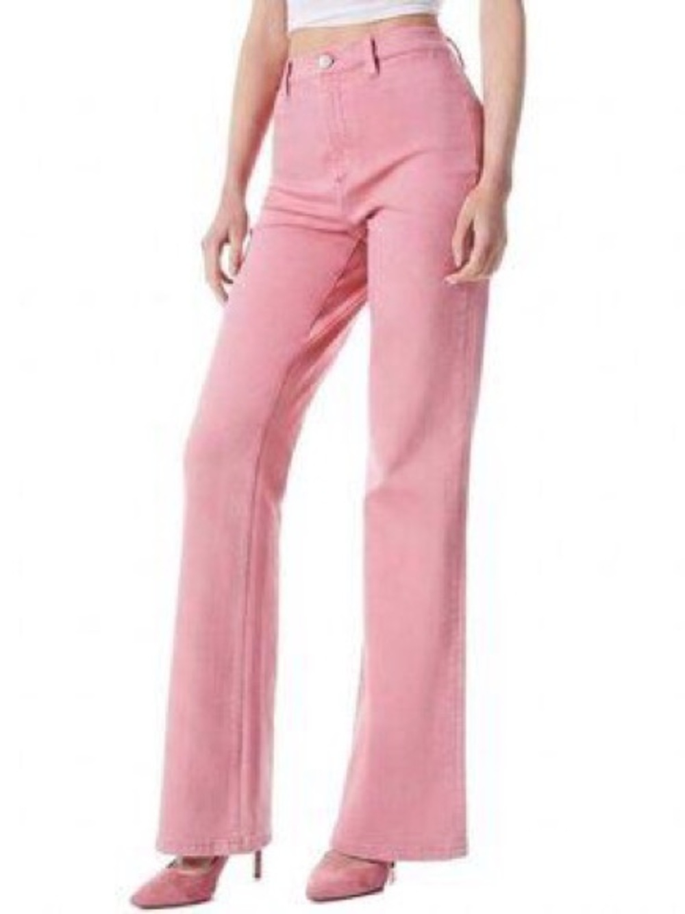 Alice + Olivia Pink Flare-Leg Women's Jeans